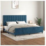 vidaXL Posteljni okvir z vzglavjem temno moder 200x200 cm za Cene