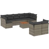 vidaXL 10-dijelni set vrtnih sofa od poliratana s jastucima sivi | shoptok.hr