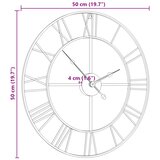  Zidni sat crni Ø 50 cm željezni | shoptok.hr