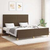  Posteljni okvir z vzglavjem temno rjav 140x200 cm blago, (20903159) Cene