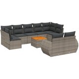  10-dijelni set vrtnih sofa od poliratana s jastucima sivi | shoptok.hr