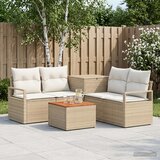  Set sofe 6 kom. Bež i krem bijela Poli Rattan i čelik | shoptok.hr
