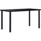  Blagovaonski stol crni 140 x 70 x 75 cm od kaljenog stakla | Eponuda.com