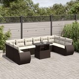 vidaXL 11-dijelni set vrtnih sofa od poliratana s jastucima smeđi | shoptok.hr