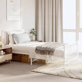 The Living Store Kovinski posteljni okvir z vzglavjem in vznožjem bel 100x190 cm - Posteljni Okvir, (21531469) | Shoptok.si