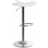 Casa Selección Beli barski stoli v kompletu z nastavljivo višino 2 ks iz umetnega usnja (višina sedeža 73 cm) –