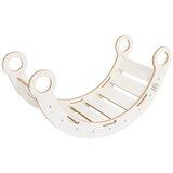 MeowBaby Lesena gugalnica iz belega bora 39x75x38 cm Montessori - | Shoptok.si