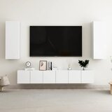  5-dijelni set TV ormarića visoki sjaj bijeli od iverice | shoptok.hr