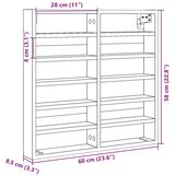  Vitrina boja sivog hrasta sonome 60x8,5x58 cm drvena | shoptok.hr