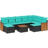 vidaXL 10-delni vrtni komplet sedežnih garnitur z blazinami črne barve poli ratan, (5000293702) | Shoptok.si