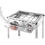 Hendi Green Fire roštilj sa 2 plamenika, Profi Line, Gastronorm 1/1 rešetka i roštilj od emajliranog livenog gvožđa, 11,6kW, 740x615x(H)825mm | Eponuda.com
