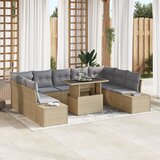 vidaXL set vrtnih sofa set od 10 bež ratan moderni sekcionalni | shoptok.hr