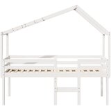  Visoki krevet s krovom bijeli 90 x 190 cm od masivne borovine | shoptok.hr