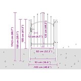  Vrtna vrata s zaključavanjem Woerden Siva 125 x 100 cm Čelik | shoptok.hr