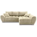 Windsor & Co Sofas bež žametna raztegljiva sedežna garnitura Nuage, desni kot Cene