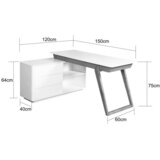Livetastic KOTNA PISALNA MIZA les, leseni material bela, barve hrasta | Shoptok.si