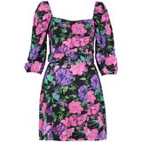 Trendyol Multicolored Belted Square Collar Patterned Dress | ePonuda.com