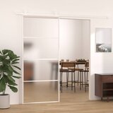  Klizna vrata od mutnog stakla ESG i aluminija 90x205 cm bijela | shoptok.hr