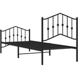 Metalni okvir kreveta s uzglavljem i podnožjem crni 80 x 200 cm | shoptok.hr