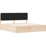  Krevetni okvir s tapiciranim uzglavljem Crna 200 x 200 cm | shoptok.hr