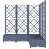  Cvetlično korito z oporno mrežo temno sivo 120x120x121,5 cm PP, (20601783) | Shoptok.si