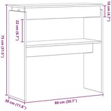 vidaXL Konzolna Miza Črni hrast Les 80 x 30 x 80 cm Dekorativni vložki | Shoptok.si