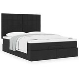 vidaXL Otomanski okvir kreveta s madracem crni 140x200cm od tkanine | shoptok.hr