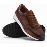 Ombre Men's eco leather sports shoes sneakers - brown Cijene