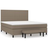 vidaXL Krevet s oprugama i madracem smeđesivi 160x200 cm tkanina | shoptok.hr