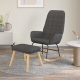 The Living Store Gugalni stol s stolčkom za noge temno sivo blago - Gugalni Stol S Stolčkom Za Noge, (21485356) | Shoptok.si