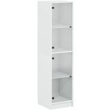 Maison Chic Visoka omara - Komoda - Predalnik s steklenimi vrati bela 35x37x142 cm, (21721457) | Shoptok.si
