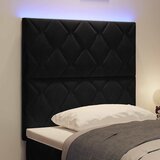  LED glava kreveta Crna 90 cm Baršun | shoptok.hr