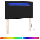  LED glava kreveta Crna 90 cm Lažna koža | shoptok.hr