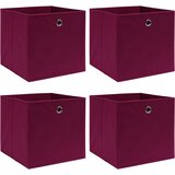  Kutije za pohranu 4 kom tamnocrvene 32 x 32 x 32 cm od tkanine | shoptok.hr