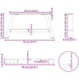  Noge za klub stolić A-oblika 2 kom 70 x (30-31) cm čelik | shoptok.hr