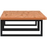  Zidna polica za umivaonik od čelika i masivne bukovine Smeđa 150 x 55 x 2.5 cm | Shoptok.si