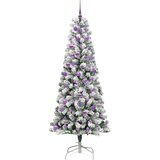  Umjetno božićno drvce s nogom Zelena i bijela 210 cm | shoptok.hr