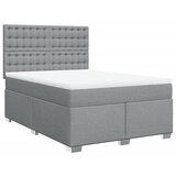  Krevet box spring s madracem svjetlosivi 140x200 cm od tkanine Slike