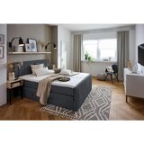 CARRYHOME POSTELJA BOXSPRING 160 cm x 200 cm , tekstil temno siva | Shoptok.si