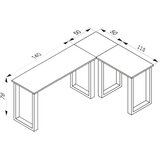 MID.YOU KOTNA PISALNA MIZA kovina, leseni material antracit, srebrne barve | Shoptok.si