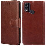 INORCO PU usnjena torbica za Nokia C22 z magnetno zaponko Folio Flip teksturirano stojalo za mobilni telefon Ovitek denarnice, (22036110) Cene