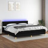 Maison Chic Box spring postelja - Vzmetna postelja z vzmetnico LED črna 200x200 cm blago SL21520, (21892688) | Shoptok.si