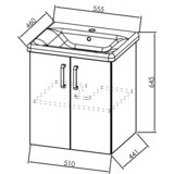 Kolpa San omarica z umivalnikom OUE 55 siva/hrast - Evelin (3838987562047) | Shoptok.si
