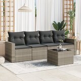 Maison Chic Seti vrtnega pohištva - Vrtna garnitura - Vrtni pohištvo set 5-delna z blazinami siv poli ratan, (21820126) | Shoptok.si