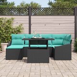  Set sofe s jastukom s pohranom 7 pcs Crna i Plava Poli ratan | Eponuda.com