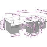  Vrtna sedežna garnitura z blazino 8 pcs Rjava Poly ratan, (5000021784) | Shoptok.si