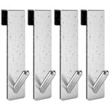 INF Set 4 Kljuk za prho brez vrtanja, nerjaveče jeklo za steklena vrata prhe Silver, (5000072341) | Shoptok.si