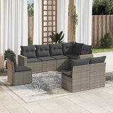 8-dijelni set vrtnih sofa od poliratana s jastucima sivi | shoptok.hr