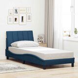 vidaXL posteljni okvir brez vzmetnice Modra 90x200 cm Tkanina Cene