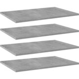 Police za knjige 4 kom siva boja betona 60x40x1,5 cm drvene | Shoptok.si